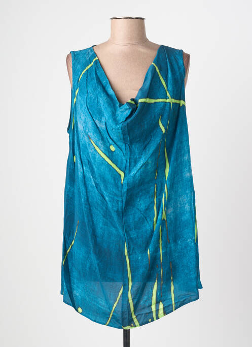 Top tissage jersey sans manche vert OZAI N KU femme