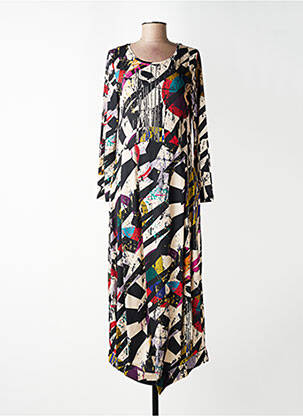 Robe longue manches longues manches longues noir KOZAN femme