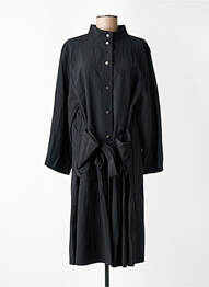 Robe mi-longue manches longues manches longues noir CPC femme