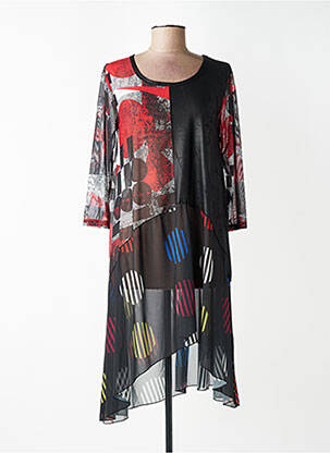 Robe mi-longue manches 3/4 manches 3/4 noir KOZAN femme