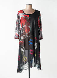 Robe mi-longue manches 3/4 manches 3/4 noir KOZAN femme