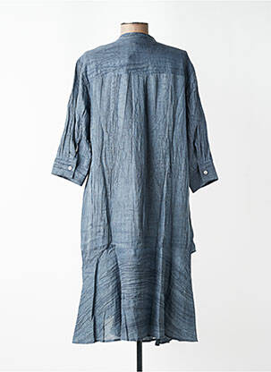 Robe mi-longue manches 3/4 manches 3/4 bleu CPC femme