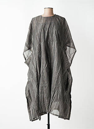 Robe mi-longue manches courtes manches courtes gris CPC femme