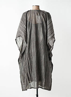 Robe mi-longue manches courtes manches courtes gris CPC femme