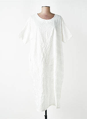 Robe mi-longue manches courtes manches courtes blanc GERSHON BRAM femme