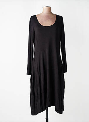 Robe mi-longue manches longues manches longues noir COMPLETO femme