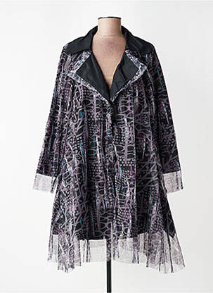 Trench fermeture boutonnée sur le devant sans capuche noir KOZAN femme