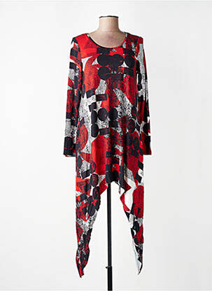 Robe courte manches longues manches longues rouge KOZAN femme