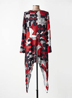 Robe courte manches longues manches longues rouge KOZAN femme