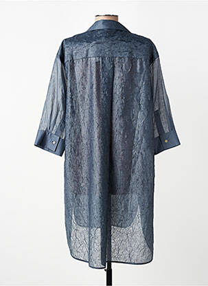 Tunique manches longues col chemisier bleu CPC femme