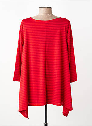 Top stretch manches 3/4 rouge KOZAN femme