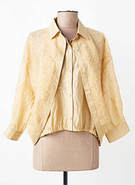 Chemisier fermeture boutonnée sur le devant manches 3/4 beige CPC femme