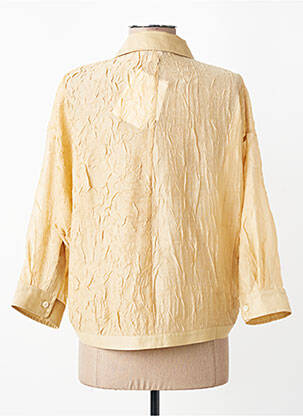 Chemisier fermeture boutonnée sur le devant manches 3/4 beige CPC femme