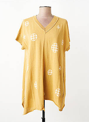 Tunique manches courtes coupe ample jaune CPC femme