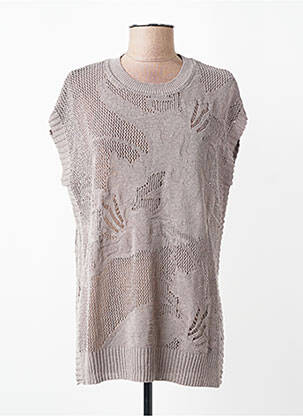 Top imprimé fantaisie manches courtes marron CPC femme