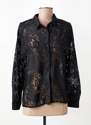 Chemisier coupe cintrée manches longues noir ORFEO femme