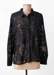 Chemisier coupe cintrée manches longues noir ORFEO femme
