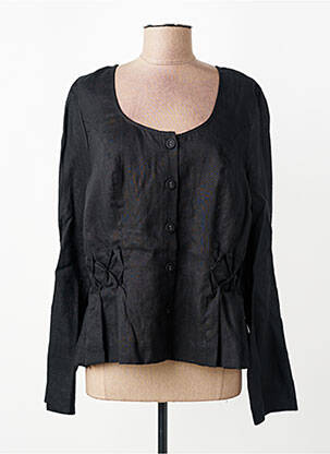 Veste casual col rond noir HEBBEDING femme