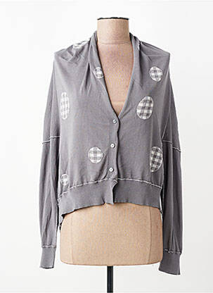 Gilet manches longues coupe cintrée gris CPC femme
