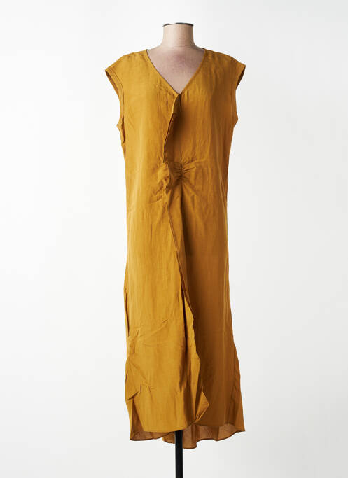 Robe mi-longue manches courtes manches courtes vert CPC femme