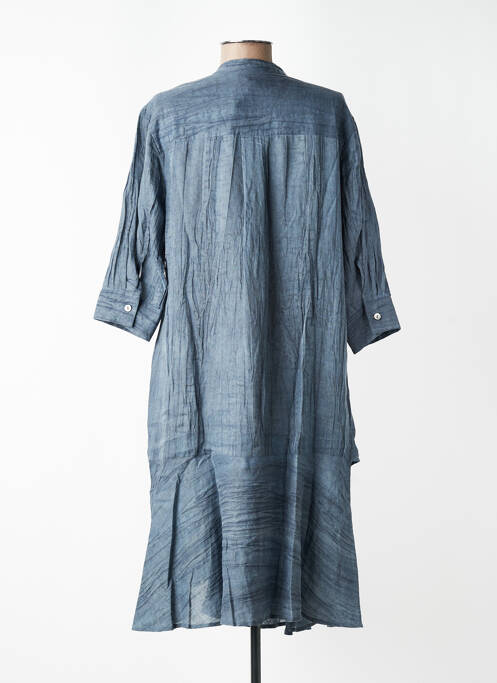Robe mi-longue manches 3/4 manches 3/4 bleu CPC femme