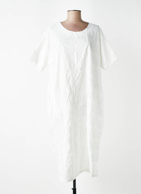Robe mi-longue manches courtes manches courtes blanc GERSHON BRAM femme