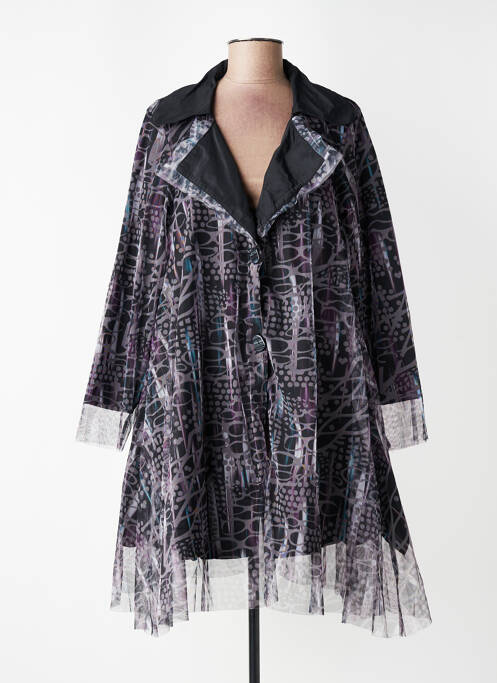 Trench fermeture boutonnée sur le devant sans capuche noir KOZAN femme