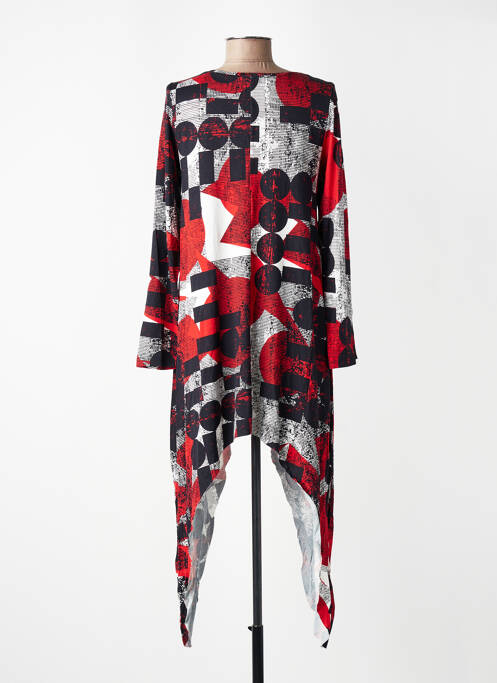 Robe courte manches longues manches longues rouge KOZAN femme