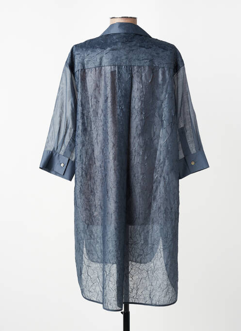 Tunique manches longues col chemisier bleu CPC femme