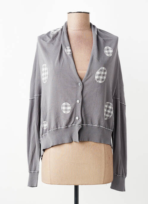 Gilet manches longues coupe cintrée gris CPC femme