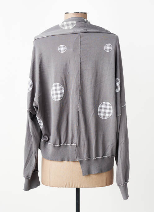 Gilet manches longues coupe cintrée gris CPC femme