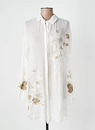 Tunique manches longues légère et transparente beige CREAM femme