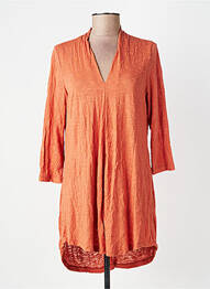 Tunique manches longues col v orange ALEMBIKA femme