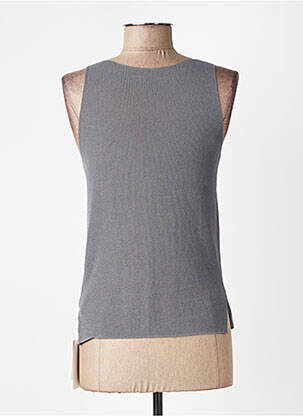 Pull col v sans manche gris CPC femme