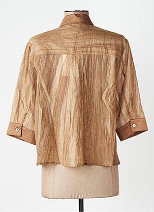 Chemisier coupe fluide manches 3/4 marron CPC femme