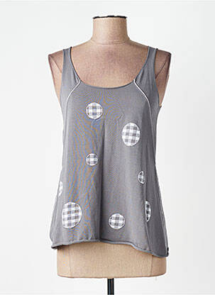 Débardeur stretch sans manche gris CPC femme