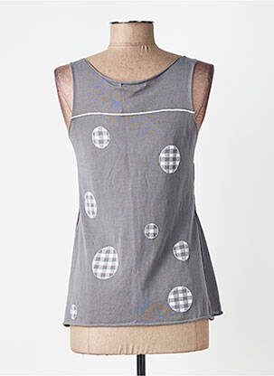 Débardeur stretch sans manche gris CPC femme