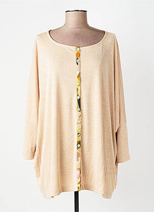 Gilet manches longues stretch beige ALEMBIKA femme