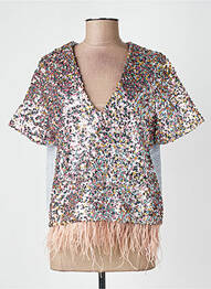Top stretch manches courtes gris DIXIE femme