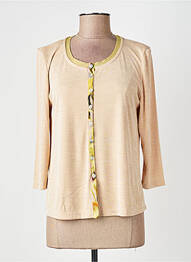 Gilet manches longues manches 3/4 beige ALEMBIKA femme