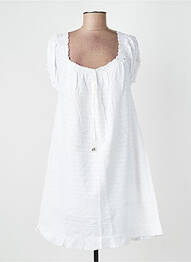 Robe mi-longue manches courtes manches courtes blanc YES.ZEE femme