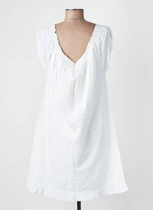 Robe mi-longue manches courtes manches courtes blanc YES.ZEE femme