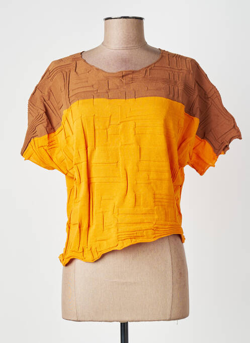 Top tissage jersey manches courtes orange CPC femme
