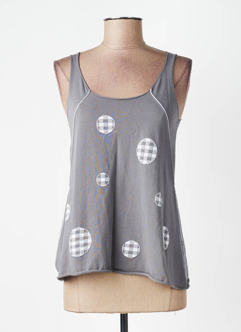 Débardeur stretch sans manche gris CPC femme