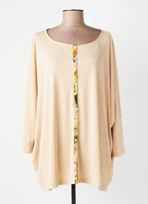 Gilet manches longues stretch beige ALEMBIKA femme