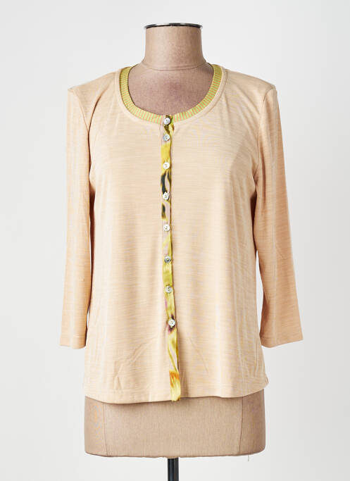 Gilet manches longues manches 3/4 beige ALEMBIKA femme