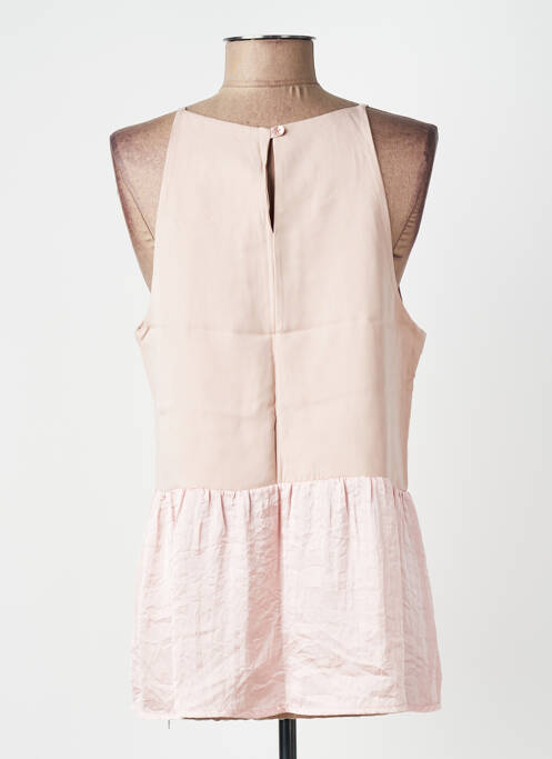 Top col carré fines bretelles rose YES.ZEE femme