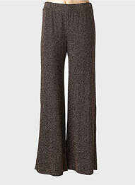 Pantalon droit tissage crêpe taille normale noir LA FEE MARABOUTEE femme