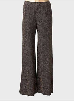 Pantalon droit tissage crêpe taille normale noir LA FEE MARABOUTEE femme