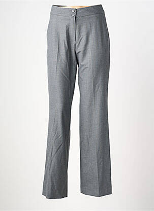 Pantalon droit fermeture zippée sous rabat boutonné taille normale gris EVA KAYAN femme